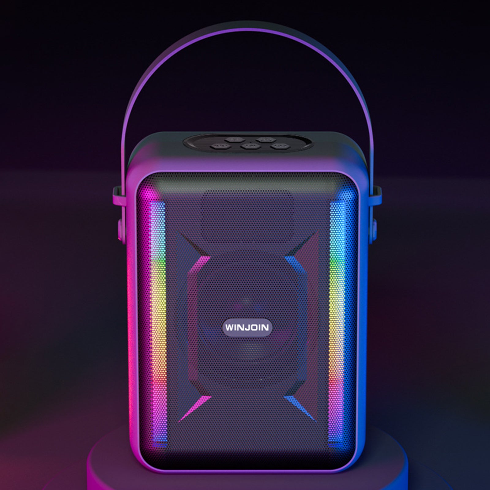 WINJOIN WJ-B88 Portable Rechargeable Bluetooth Speaker FM Radio RGB Light Wireless Music Subwoofer WINJOIN WJ-B88 Portable Rechargeable Bluetooth Speaker FM Radio RGB Light Wireless Music Subwoofer